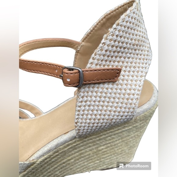 Lucky Brand KALLEY Wedge 4” Heel Espadrille Sandals Natural Beige Size 10 GUC!!! - Picture 3 of 15